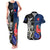 New Zealand And France Rugby Couples Matching Tank Maxi Dress and Hawaiian Shirt All Black With Les Bleus Together 2023 World Cup - Wonder Print Shop