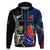 New Zealand And France Rugby Hoodie All Black With Les Bleus Together 2023 World Cup - Wonder Print Shop