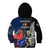 New Zealand And France Rugby Kid Hoodie All Black With Les Bleus Together 2023 World Cup - Wonder Print Shop