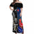 New Zealand And France Rugby Off Shoulder Maxi Dress All Black With Les Bleus Together 2023 World Cup - Wonder Print Shop