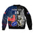 Custom New Zealand And France Rugby Bomber Jacket All Black With Les Bleus Together 2023 World Cup - Wonder Print Shop