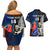 Custom New Zealand And France Rugby Couples Matching Off Shoulder Short Dress and Hawaiian Shirt All Black With Les Bleus Together 2023 World Cup - Wonder Print Shop