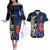 Custom New Zealand And France Rugby Couples Matching Off The Shoulder Long Sleeve Dress and Hawaiian Shirt All Black With Les Bleus Together 2023 World Cup - Wonder Print Shop