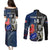 Custom New Zealand And France Rugby Couples Matching Puletasi Dress and Long Sleeve Button Shirts All Black With Les Bleus Together 2023 World Cup - Wonder Print Shop