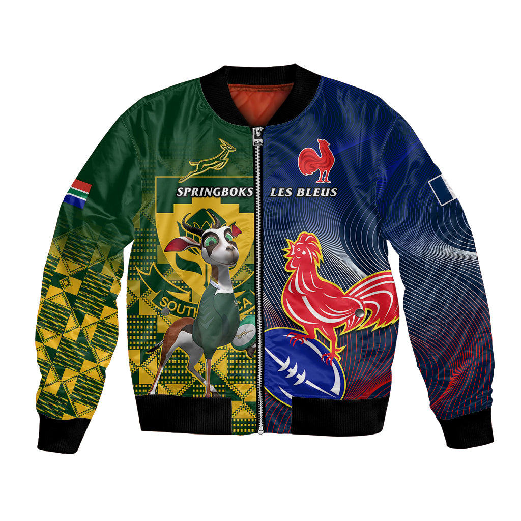 South Africa And France Rugby Bomber Jacket Springboks With Les Bleus Together 2023 World Cup - Wonder Print Shop