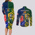 South Africa And France Rugby Couples Matching Long Sleeve Bodycon Dress and Long Sleeve Button Shirts Springboks With Les Bleus Together 2023 World Cup - Wonder Print Shop