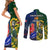 South Africa And France Rugby Couples Matching Short Sleeve Bodycon Dress and Long Sleeve Button Shirts Springboks With Les Bleus Together 2023 World Cup - Wonder Print Shop