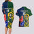 Custom South Africa And France Rugby Couples Matching Long Sleeve Bodycon Dress and Hawaiian Shirt Springboks With Les Bleus Together 2023 World Cup - Wonder Print Shop