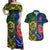 Custom South Africa And France Rugby Couples Matching Off Shoulder Maxi Dress and Hawaiian Shirt Springboks With Les Bleus Together 2023 World Cup - Wonder Print Shop