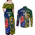 Custom South Africa And France Rugby Couples Matching Off Shoulder Maxi Dress and Long Sleeve Button Shirts Springboks With Les Bleus Together 2023 World Cup - Wonder Print Shop