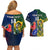 Custom South Africa And France Rugby Couples Matching Off Shoulder Short Dress and Hawaiian Shirt Springboks With Les Bleus Together 2023 World Cup - Wonder Print Shop