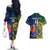 Custom South Africa And France Rugby Couples Matching Off The Shoulder Long Sleeve Dress and Hawaiian Shirt Springboks With Les Bleus Together 2023 World Cup - Wonder Print Shop