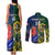 Custom South Africa And France Rugby Couples Matching Tank Maxi Dress and Long Sleeve Button Shirts Springboks With Les Bleus Together 2023 World Cup - Wonder Print Shop