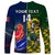 Custom South Africa And France Rugby Long Sleeve Shirt Springboks With Les Bleus Together 2023 World Cup - Wonder Print Shop