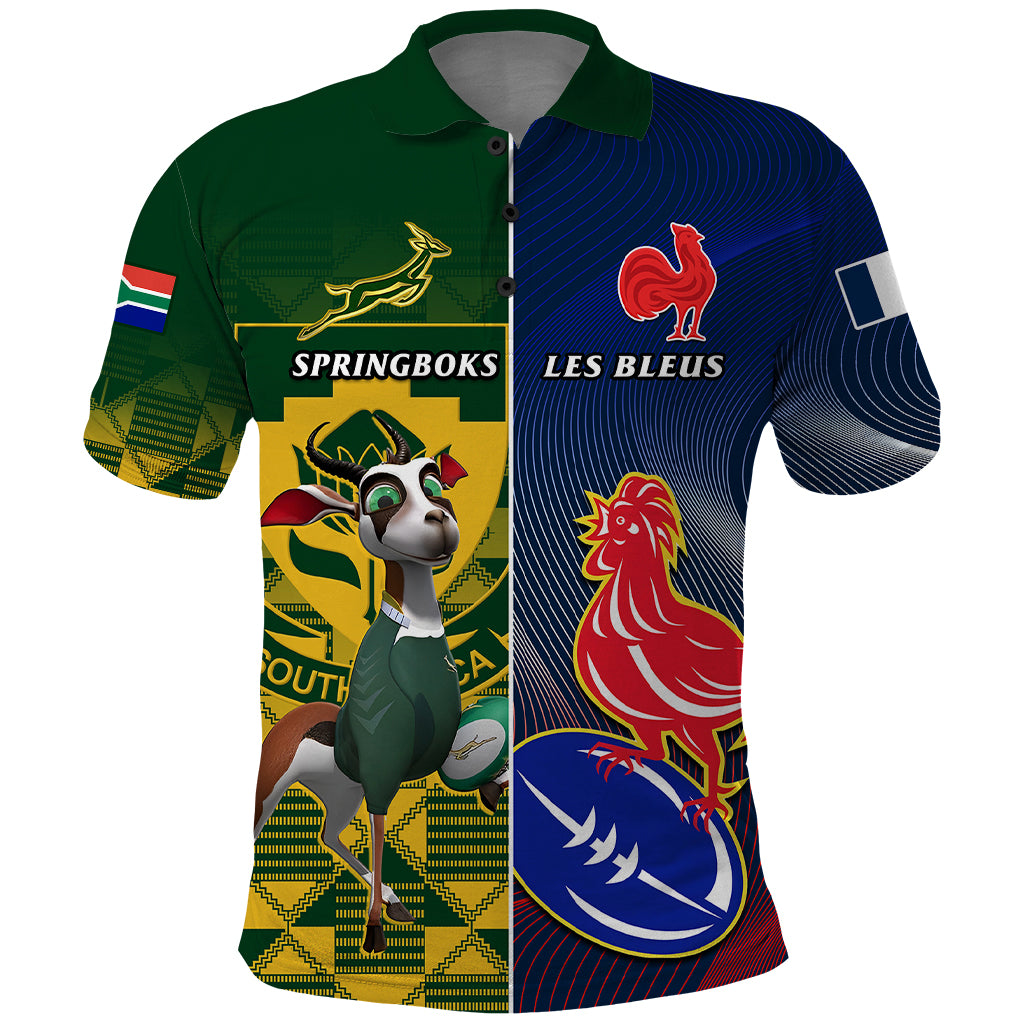 Custom South Africa And France Rugby Polo Shirt Springboks With Les Bleus Together 2023 World Cup - Wonder Print Shop