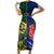 Custom South Africa And France Rugby Short Sleeve Bodycon Dress Springboks With Les Bleus Together 2023 World Cup - Wonder Print Shop