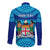 Personalised Fiji Long Sleeve Button Shirt Unique Fijian Tapa Pattern With Coat Of Arms - Wonder Print Shop