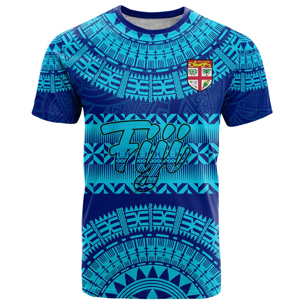 Personalised Fiji T Shirt Unique Fijian Tapa Pattern With Coat Of Arms - Wonder Print Shop