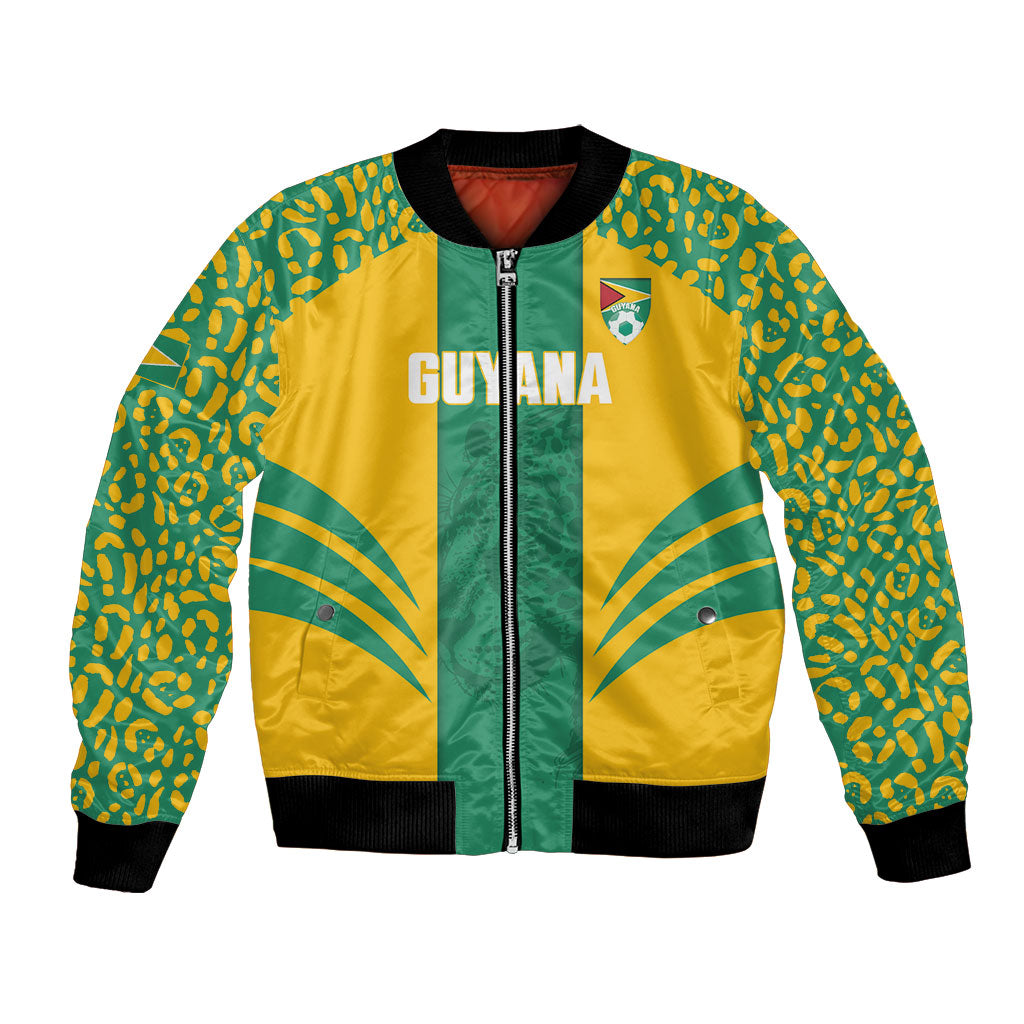 Guyana Football 2026 Custom Bomber Jacket Come On Golden Jaguars