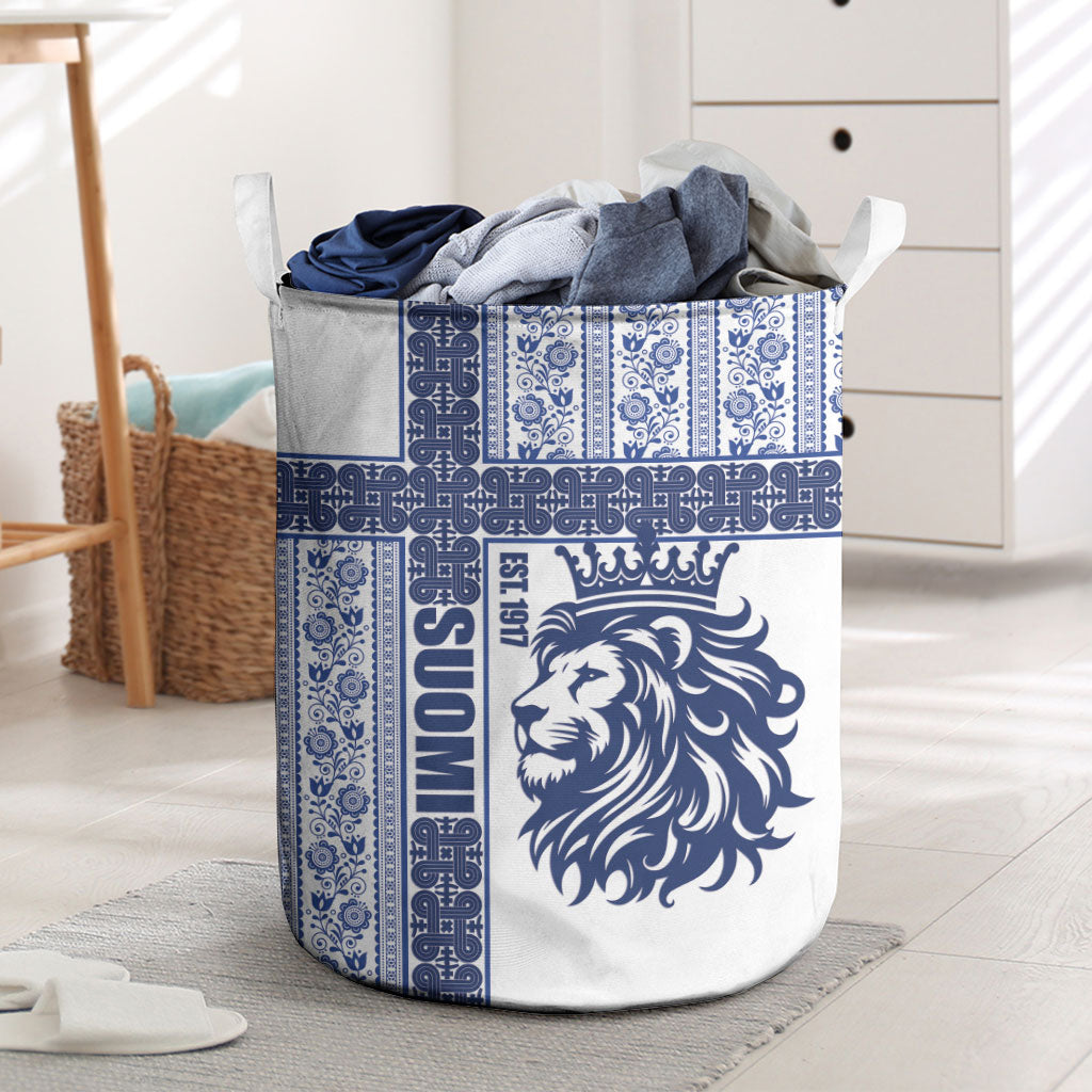 Finland Independence Day Laundry Basket Suomi Lion Hannunvaakuna Knot