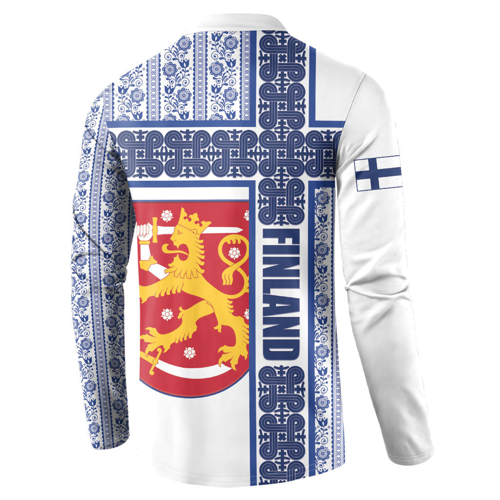Finland Independence Day Button Sweatshirt Suomi Lion Hannunvaakuna Knot