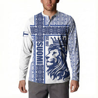 Finland Independence Day Button Sweatshirt Suomi Lion Hannunvaakuna Knot