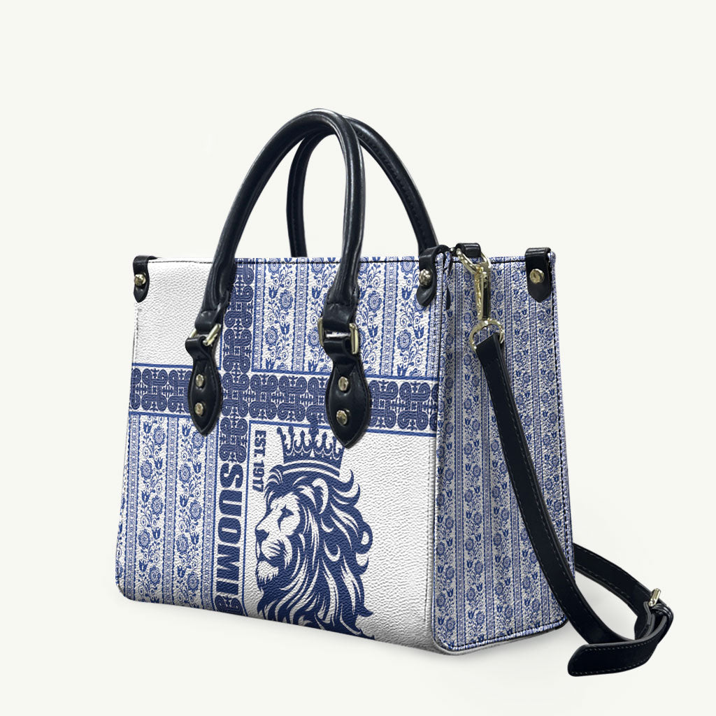Finland Independence Day Leather Bag Suomi Lion Hannunvaakuna Knot