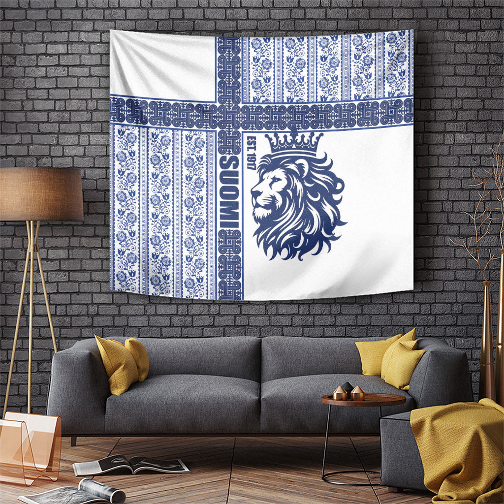 Finland Independence Day Tapestry Suomi Lion Hannunvaakuna Knot