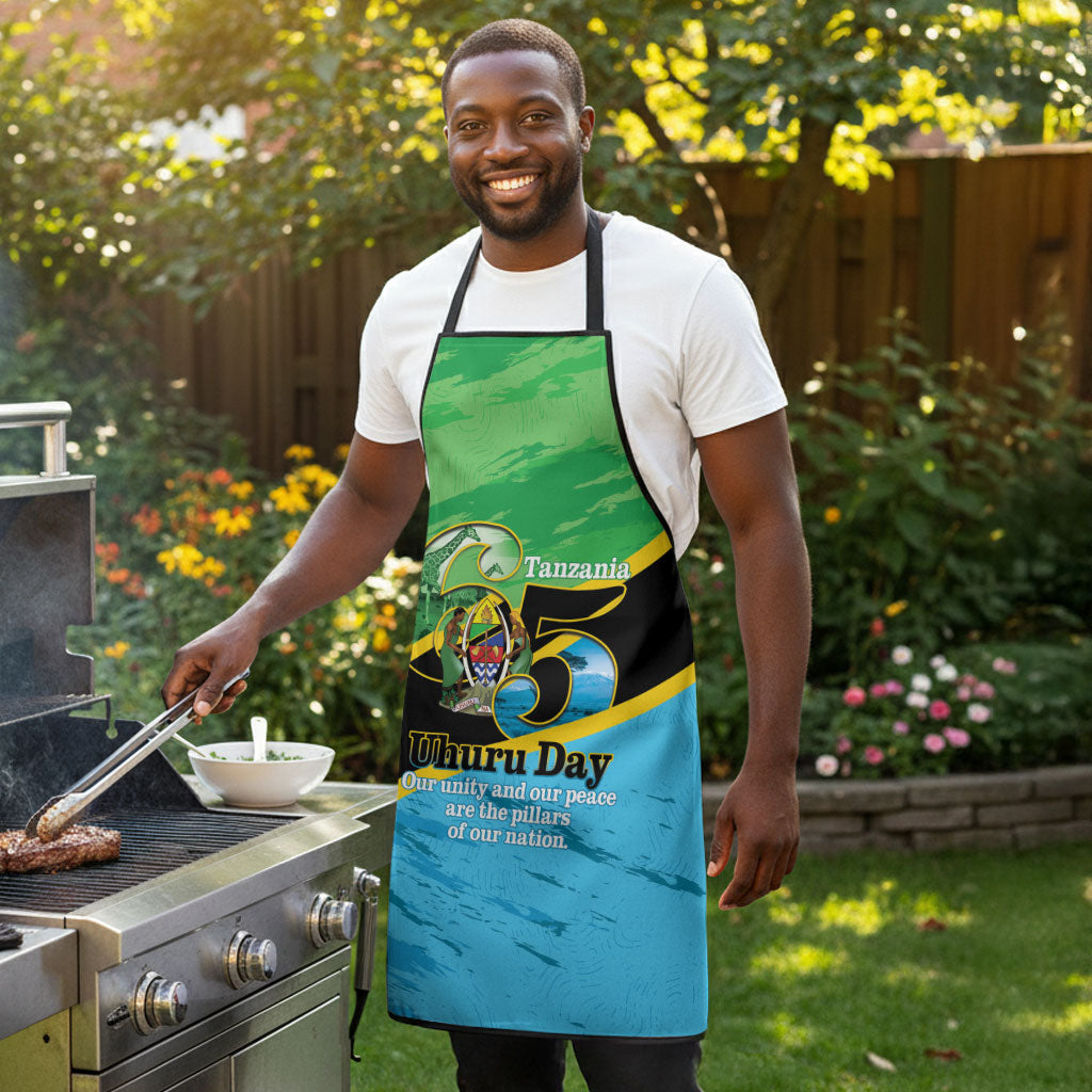 Tanzania Independence Day Apron Happy 65th Anniversary Grunge Flag