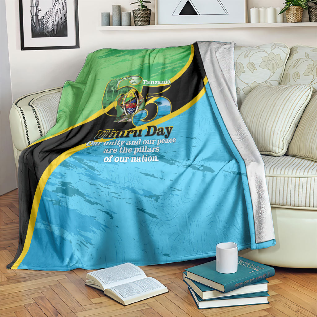 Tanzania Independence Day Blanket Happy 65th Anniversary Grunge Flag