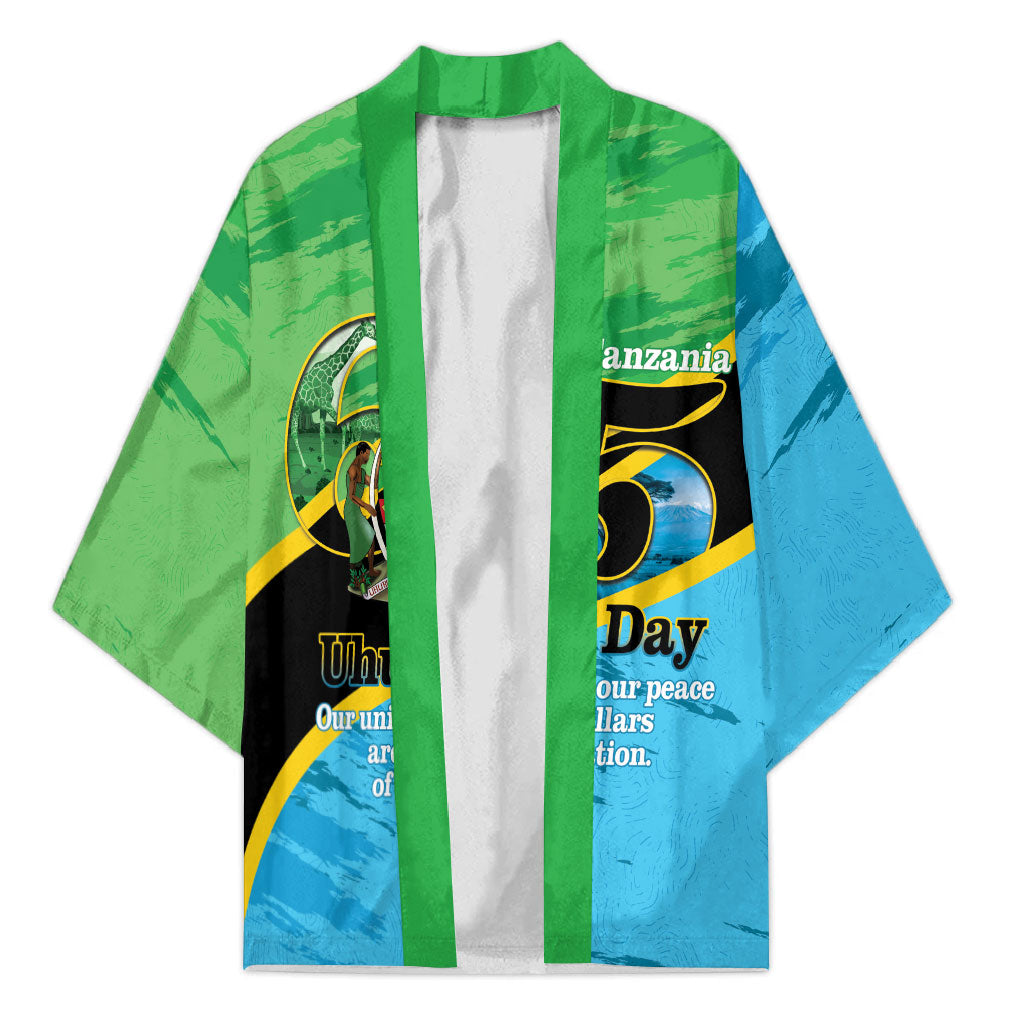 Personalized Tanzania Independence Day Kimono Happy 65th Anniversary Grunge Flag