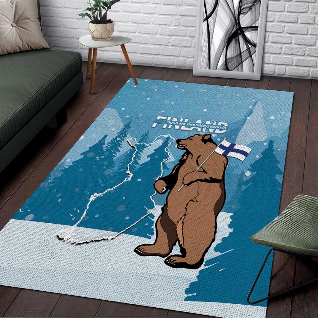 Finland Independence Day Area Rug Suomen Itsenaistyminen Mix Brown Bear - Wonder Print Shop