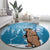 Finland Independence Day Round Carpet Suomen Itsenaistyminen Mix Brown Bear