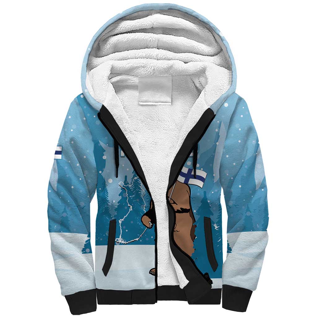 Finland Independence Day Sherpa Hoodie Suomen Itsenaistyminen Mix Brown Bear - Wonder Print Shop