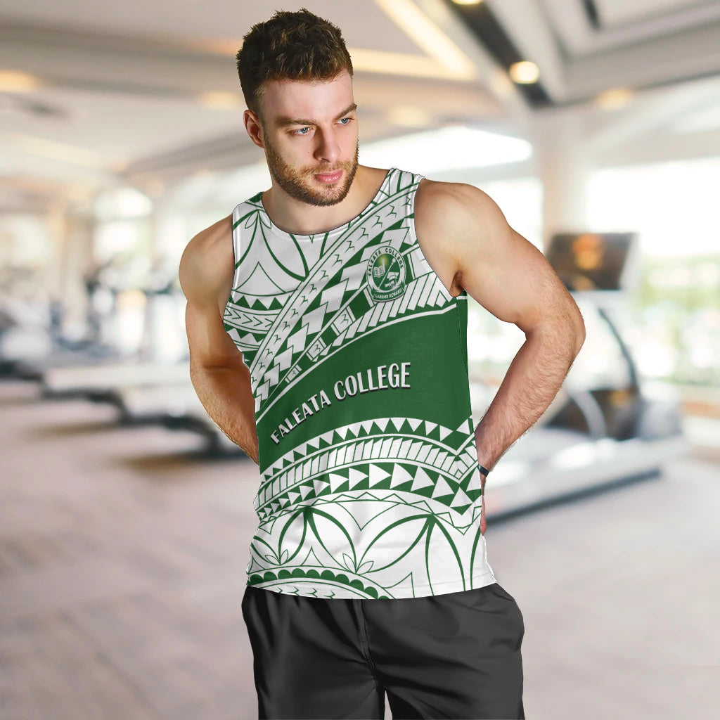 Personalised Samoa Faleata College Men Tank Top Samoan Pattern - Wonder Print Shop