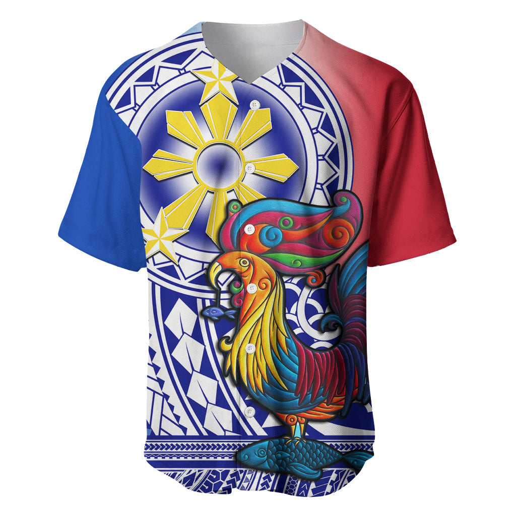 Personalised Philippines Baseball Jersey Filipino Sarimanok With Polynesian Tattoo - Wonder Print Shop