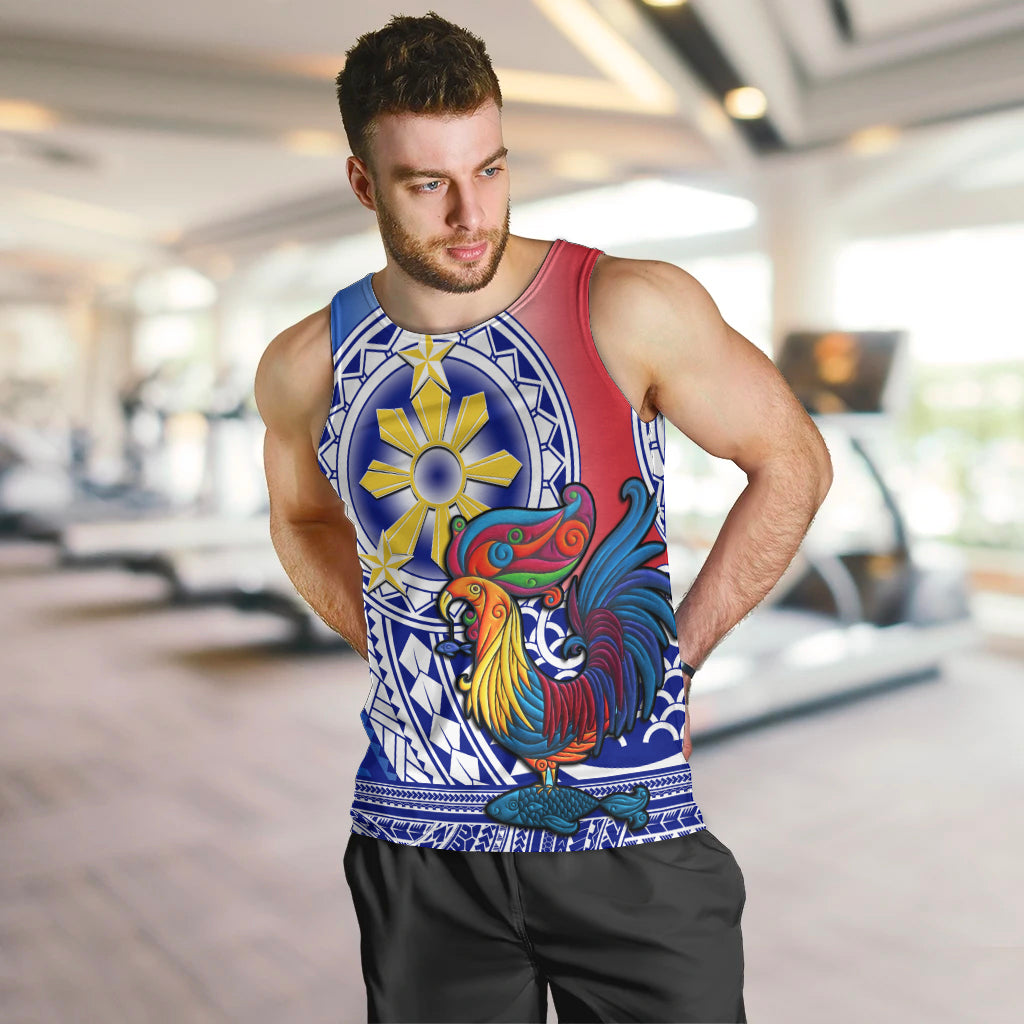 Personalised Philippines Men Tank Top Filipino Sarimanok With Polynesian Tattoo - Wonder Print Shop