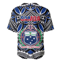 Baseball jersey back in blue/black with SAMOA text and large crest