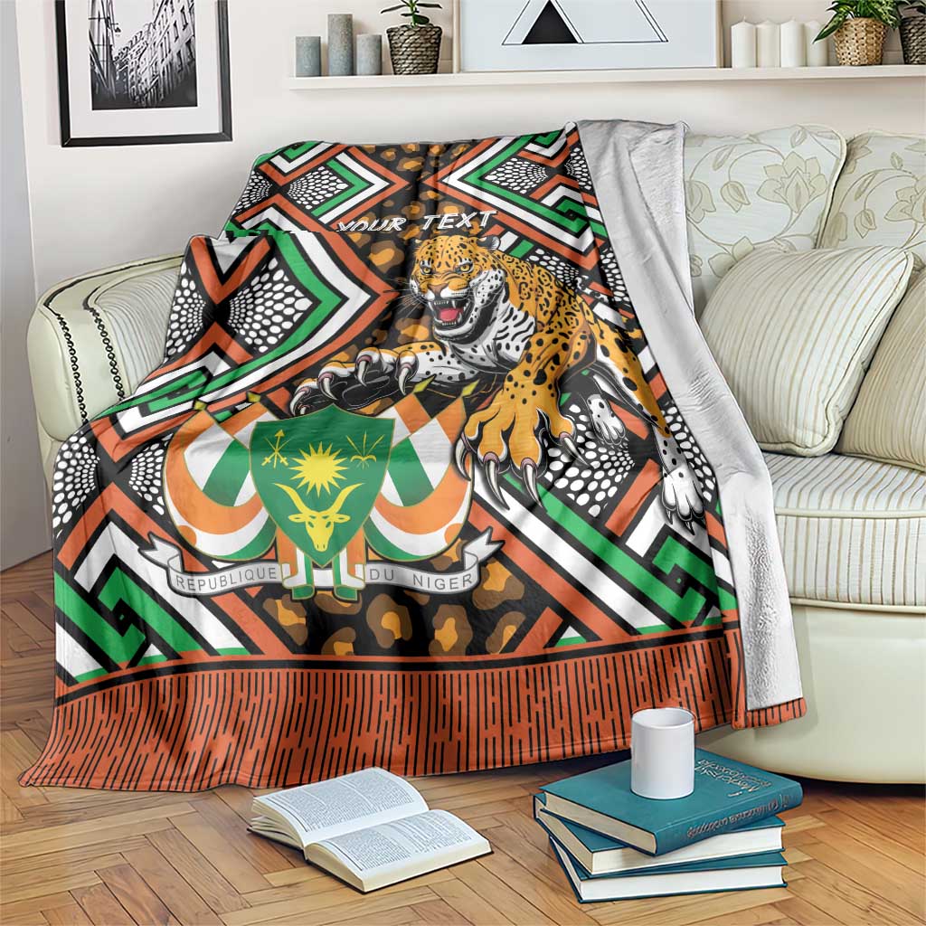 Personalized Niger Blanket Leopard Ankara African Pattern