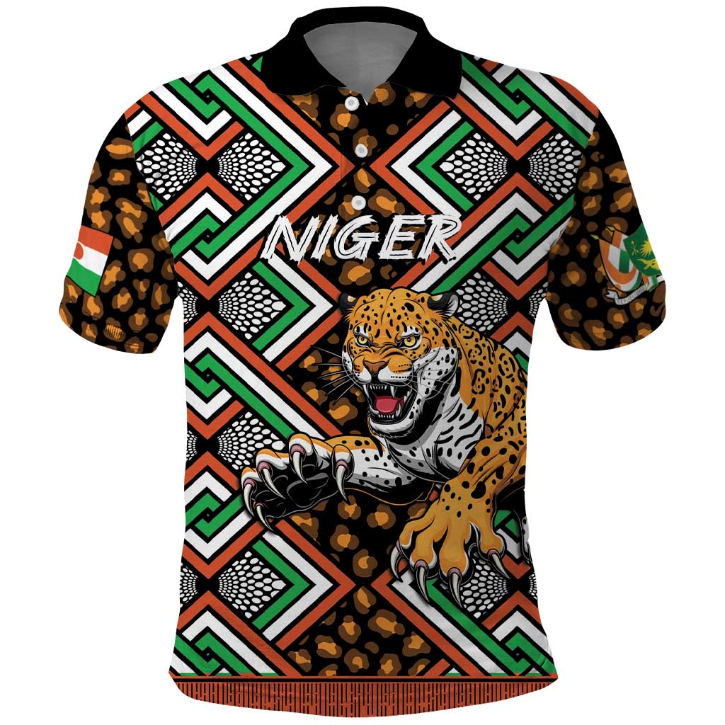 Personalized Niger Polo Shirt Leopard Ankara African Pattern