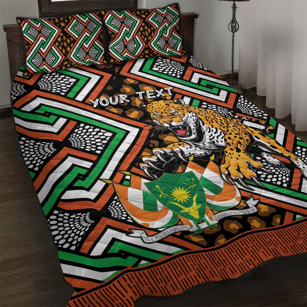 Personalized Niger Quilt Bed Set Leopard Ankara African Pattern - Wonder Print Shop