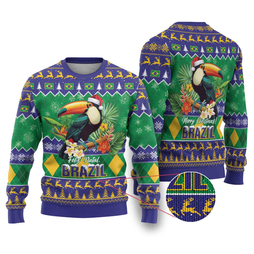 Brazil Christmas Ugly Christmas Sweater Toco Toucan Feliz Natal