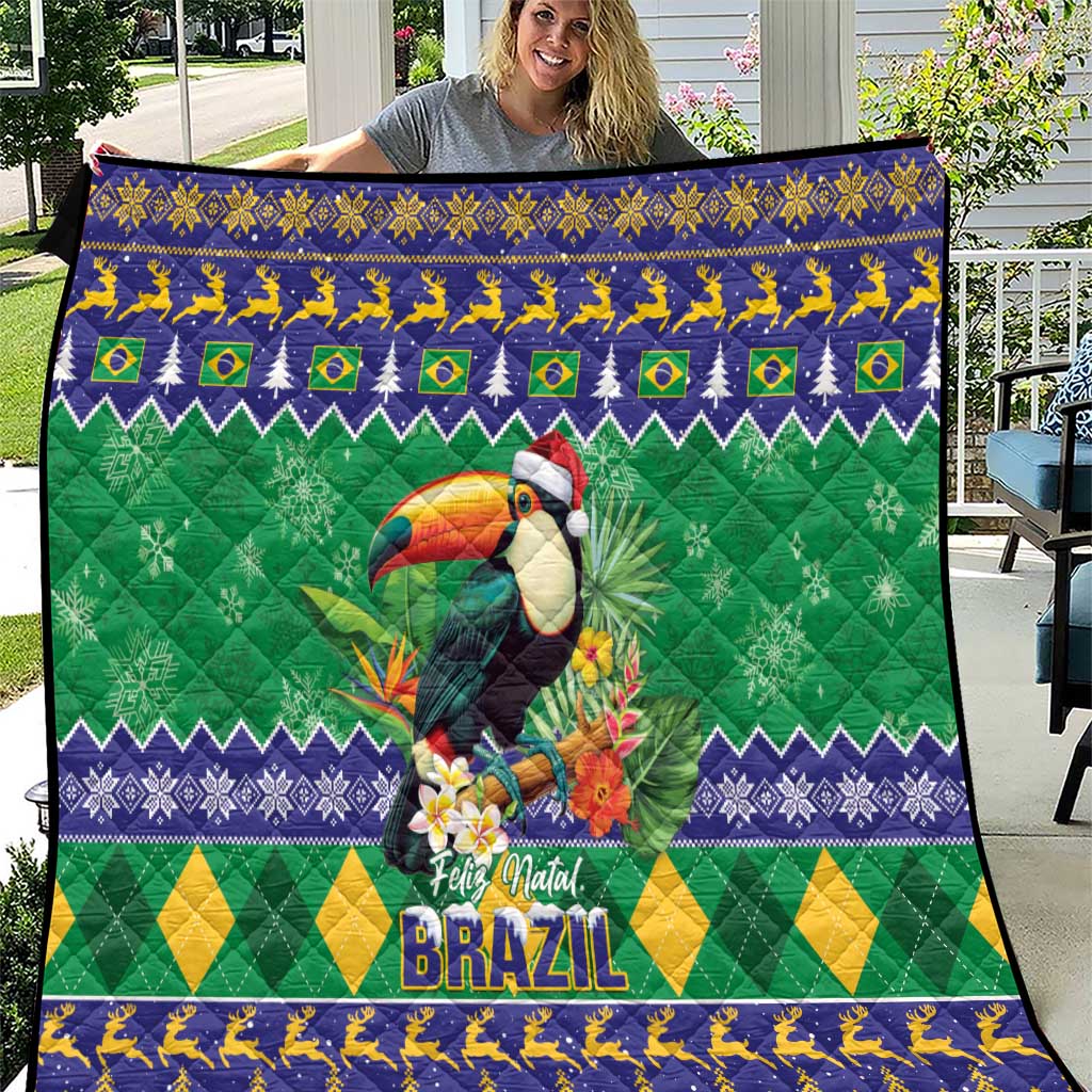 Brazil Christmas Quilt Toco Toucan Feliz Natal - Wonder Print Shop