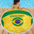 Custom Brazil Football Beach Blanket Vamos Selecao - Yellow - Wonder Print Shop