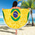 Custom Brazil Football Beach Blanket Vamos Selecao - Yellow - Wonder Print Shop