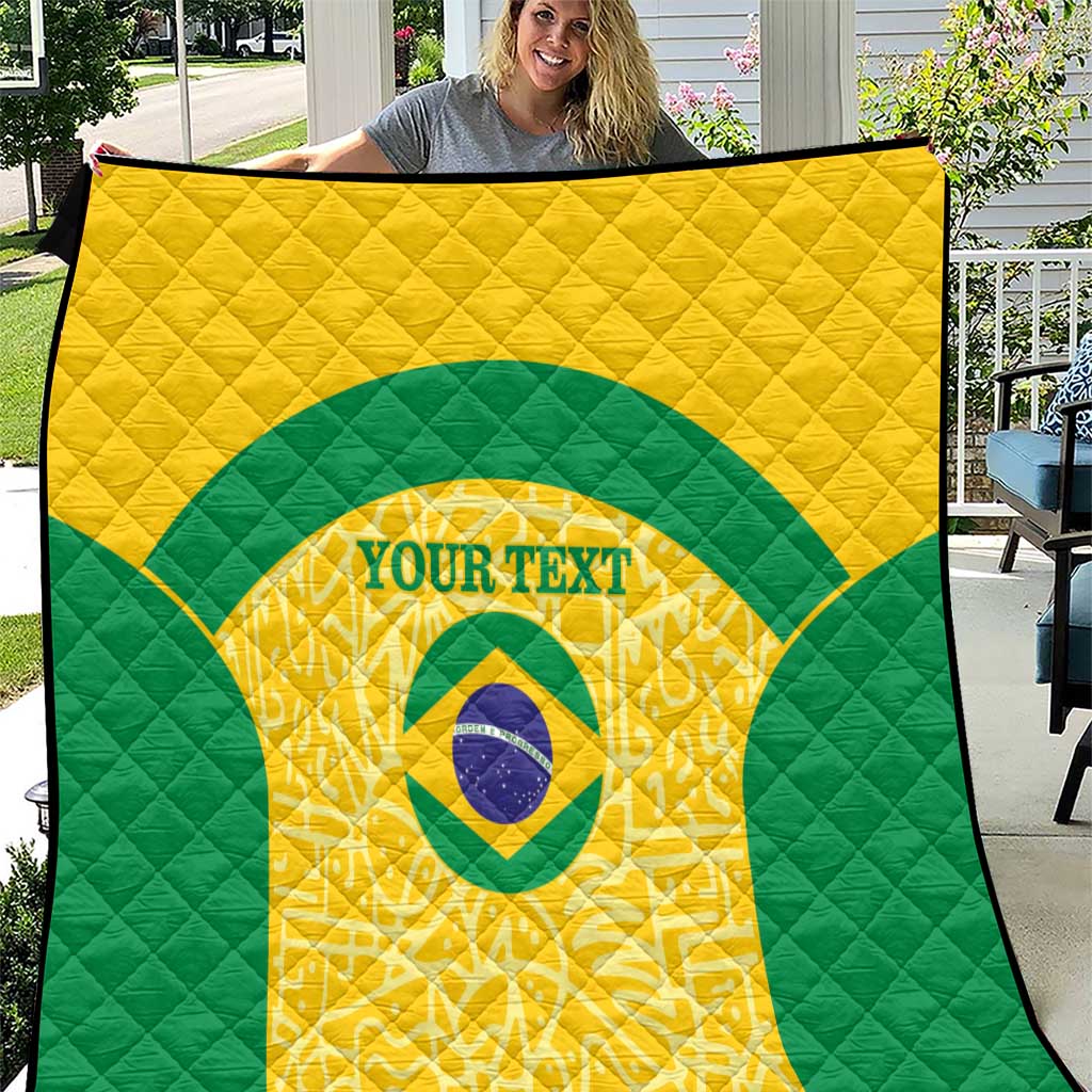 Custom Brazil Football Quilt Vamos Selecao - Yellow - Wonder Print Shop