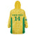 Custom Brazil Football Wearable Blanket Hoodie Vamos Selecao - Yellow