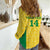 Custom Brazil Football Women Casual Shirt Vamos Selecao - Yellow