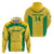 Custom Brazil Football Zip Hoodie Vamos Selecao - Yellow - Wonder Print Shop