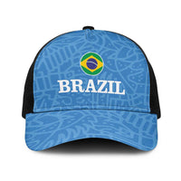 Brazil Football Baseball Net Cap Vamos Selecao - Blue
